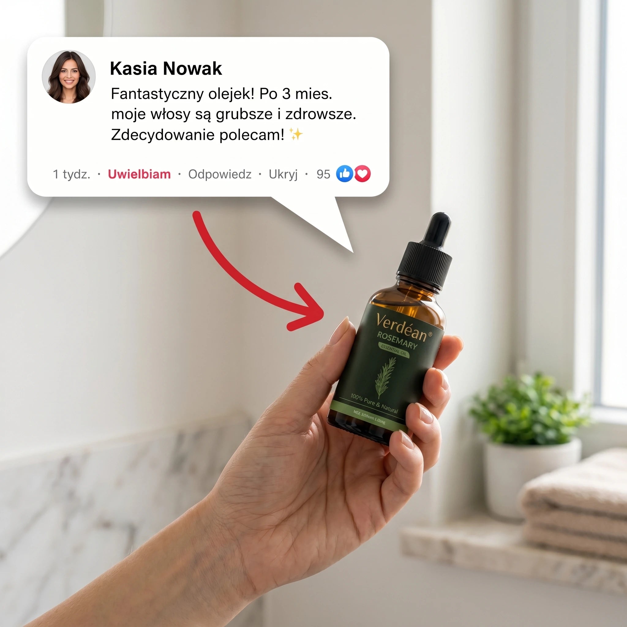 Verdéan™ Rozmarynowe Serum do Włosów | Stymuluje wzrost i widocznie zagęszcza włosy