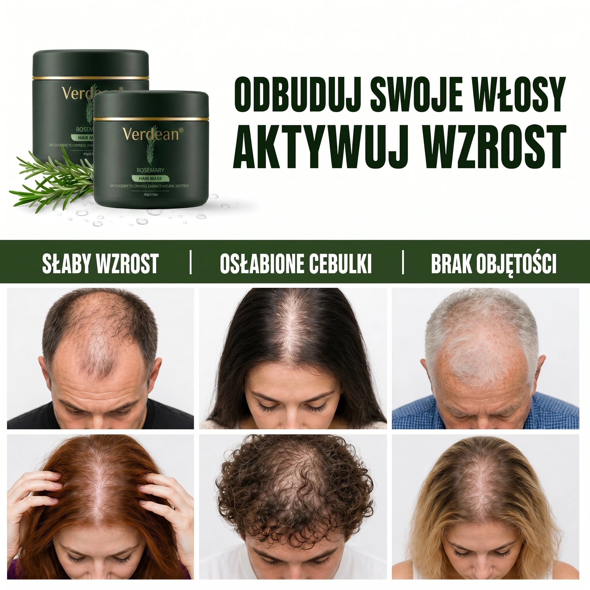 Verdéan™ Maska Rozmarynowa do Włosów | Intensywnie odżywia i regeneruje włosy