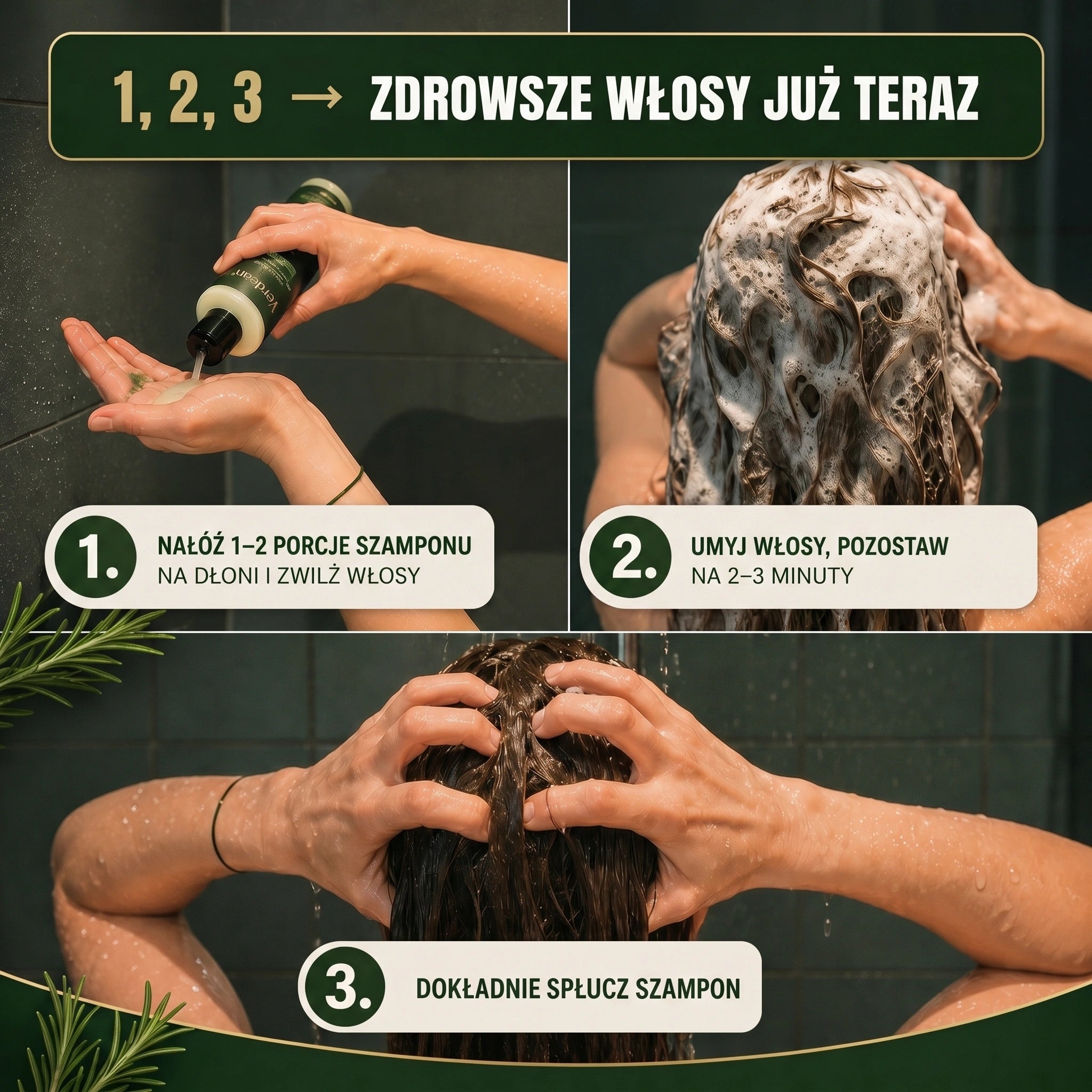 Verdéan™ Szampon Rozmarynowy | Naturalnie wzmacnia, zwiększa objętość i pielęgnuje włosy