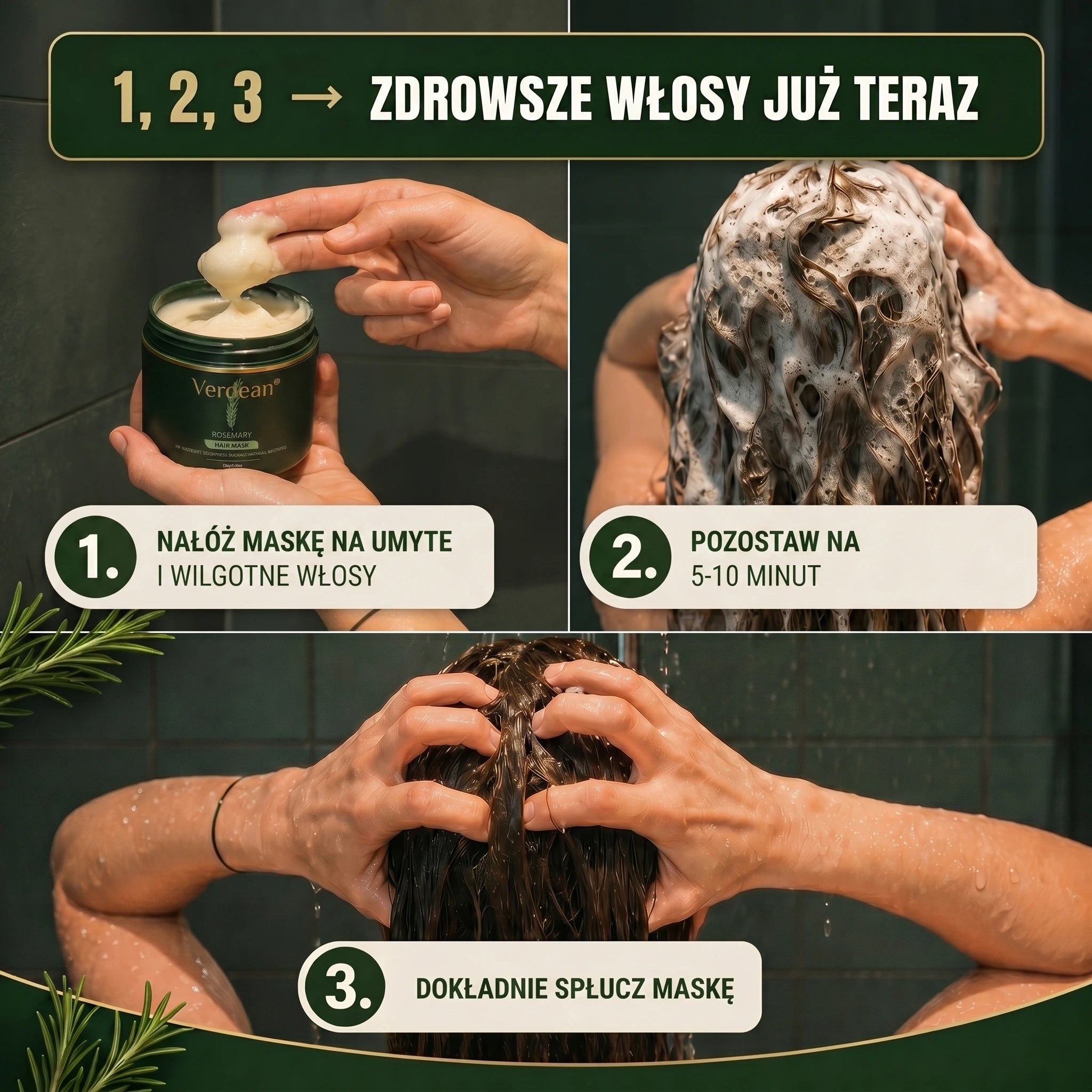 Verdéan™ Maska Rozmarynowa do Włosów | Intensywnie odżywia i regeneruje włosy