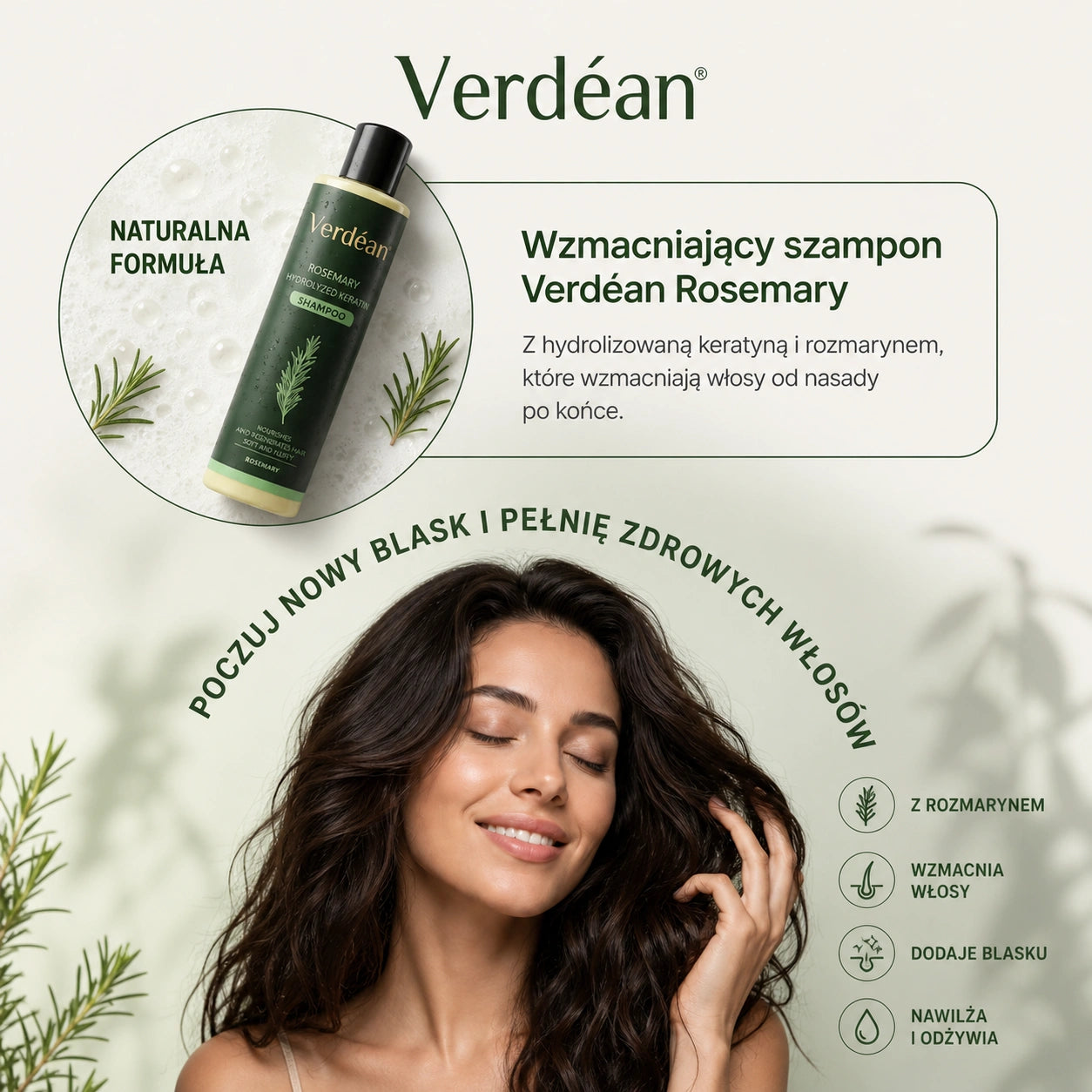 Verdéan™ Szampon Rozmarynowy | Naturalnie wzmacnia, zwiększa objętość i pielęgnuje włosy