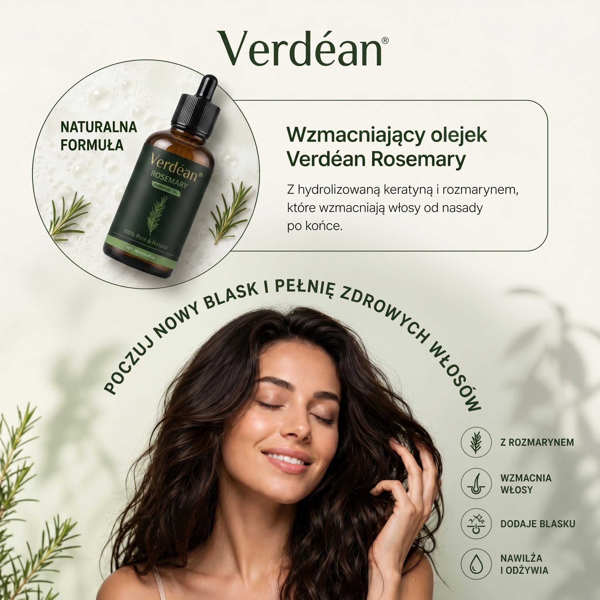 Verdéan™ Rozmarynowe Serum do Włosów | Stymuluje wzrost i widocznie zagęszcza włosy